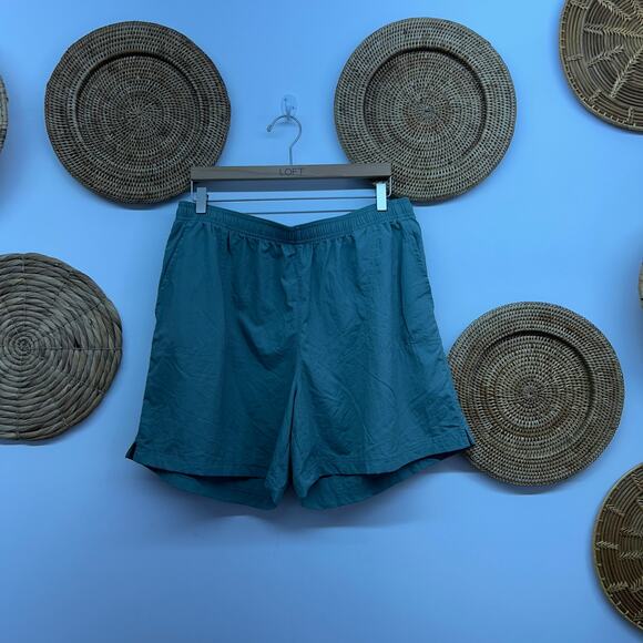Columbia Green Pull On Hiking Shorts Plus Size 1X Granola Athletic Minimalist - Picture 1 of 5